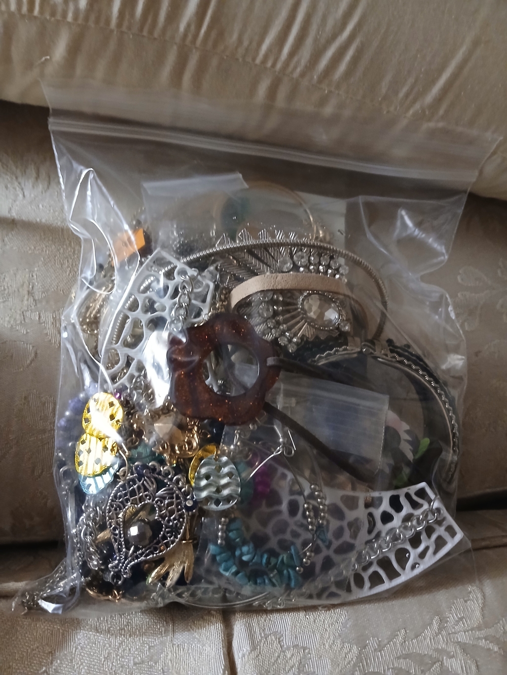 Mixed Women’s Necklace Set in Gold, Silver & Turquoise - Unbranded